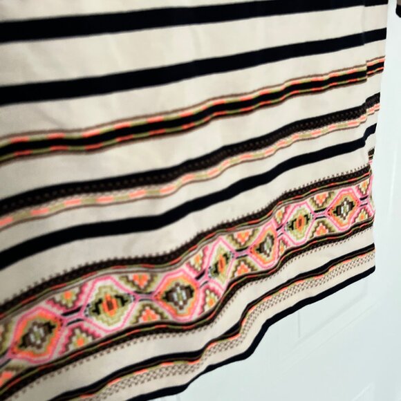 J.CREW Stripe Embroidery Short Sleeve Top - Picture 3 of 4